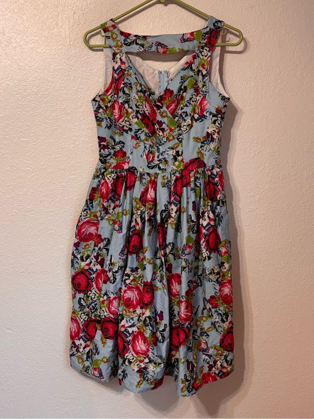 Unique Vintage Retro Pin Up Floral Dress Medium